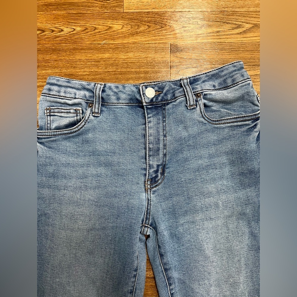 Refuge denim medium wash y2k 90’s low rise flare stretch jeans jr size 5 tall - Picture 4 of 11